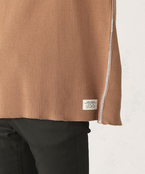 EDWIN（エドウィン）の「EDWIN エドウィン ビックシルエット ワッフル クルーネック長袖Tシャツ 《ユニセックス対応》（Tシャツ/カットソー・メンズ・ホワイト/ブラック/ブラウン/グレー/オリーブ・SMALL/MEDIUM/LARGE）」の17枚目の写真