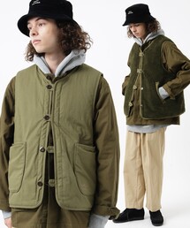 FREAK'S STORE | ARMY TWILL / アーミーツイル 別注REVERSIBLE BOA VEST / リバーシブルボアベスト / ミリタリーベスト(その他アウター)