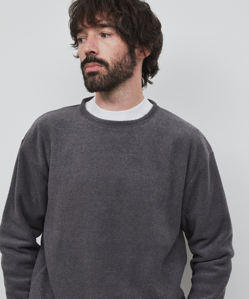 YARD PLUS（ヤードプリュス）の「YARD PLUS パイルボーダー　アンサンブル（スウェット・メンズ・チャコールグレー/グリーン/ブラウン・MEDIUM/LARGE）」の2枚目の写真