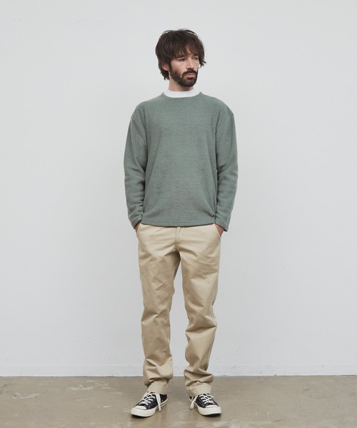 YARD PLUS（ヤードプリュス）の「YARD PLUS パイルボーダー　アンサンブル（スウェット・メンズ・チャコールグレー/グリーン/ブラウン・MEDIUM/LARGE）」の4枚目の写真