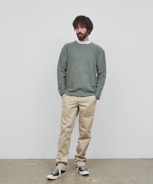 YARD PLUS（ヤードプリュス）の「YARD PLUS パイルボーダー　アンサンブル（スウェット・メンズ・チャコールグレー/グリーン/ブラウン・MEDIUM/LARGE）」の5枚目の写真