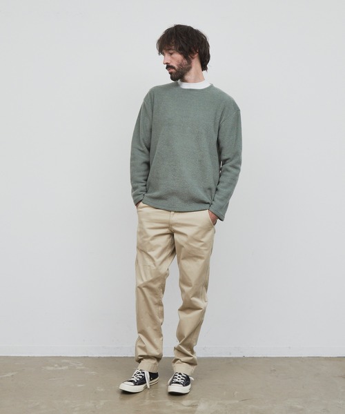 YARD PLUS（ヤードプリュス）の「YARD PLUS パイルボーダー　アンサンブル（スウェット・メンズ・チャコールグレー/グリーン/ブラウン・MEDIUM/LARGE）」の6枚目の写真