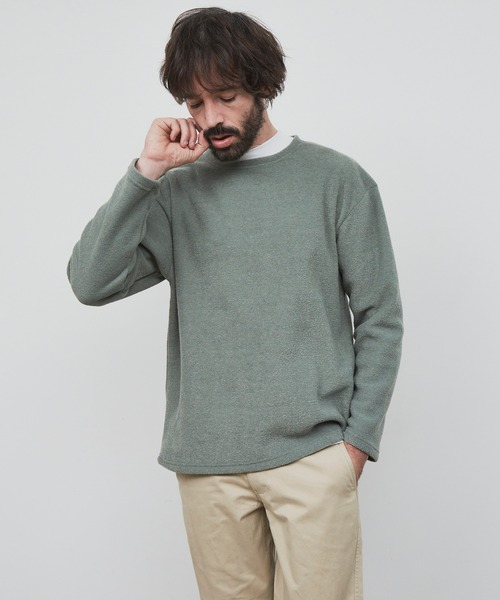 YARD PLUS（ヤードプリュス）の「YARD PLUS パイルボーダー　アンサンブル（スウェット・メンズ・チャコールグレー/グリーン/ブラウン・MEDIUM/LARGE）」の9枚目の写真