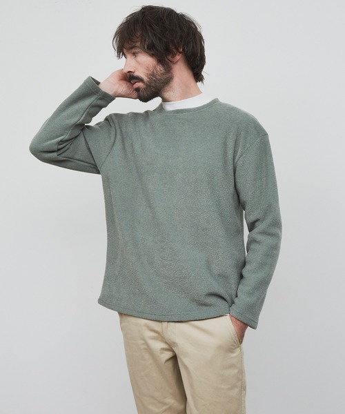 YARD PLUS（ヤードプリュス）の「YARD PLUS パイルボーダー　アンサンブル（スウェット・メンズ・チャコールグレー/グリーン/ブラウン・MEDIUM/LARGE）」の10枚目の写真