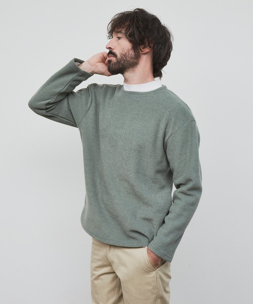 YARD PLUS（ヤードプリュス）の「YARD PLUS パイルボーダー　アンサンブル（スウェット・メンズ・チャコールグレー/グリーン/ブラウン・MEDIUM/LARGE）」の11枚目の写真