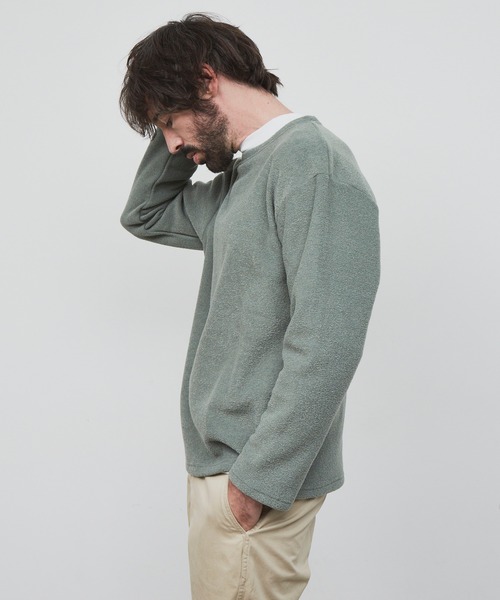 YARD PLUS（ヤードプリュス）の「YARD PLUS パイルボーダー　アンサンブル（スウェット・メンズ・チャコールグレー/グリーン/ブラウン・MEDIUM/LARGE）」の12枚目の写真