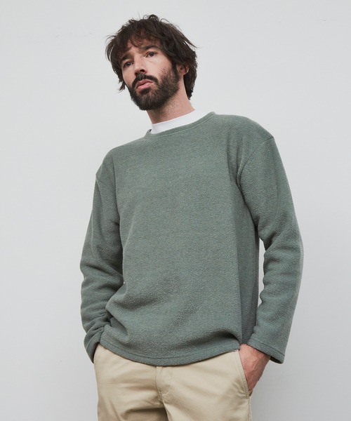 YARD PLUS（ヤードプリュス）の「YARD PLUS パイルボーダー　アンサンブル（スウェット・メンズ・チャコールグレー/グリーン/ブラウン・MEDIUM/LARGE）」の14枚目の写真