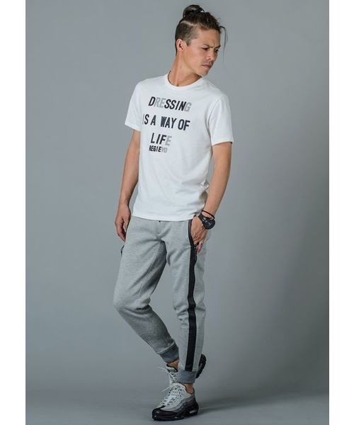 REGIEVO(レジエボ)の「【REGIEVO】メッセージプリントTシャツ(Tシャツ/カットソー・メンズ・ブラック/オフホワイト・S/M/L/XL)」の5枚目の写真