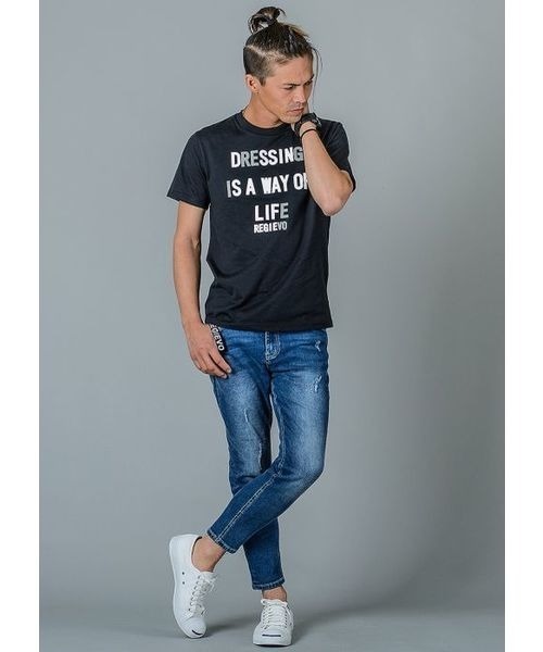 REGIEVO(レジエボ)の「【REGIEVO】メッセージプリントTシャツ(Tシャツ/カットソー・メンズ・ブラック/オフホワイト・S/M/L/XL)」の8枚目の写真