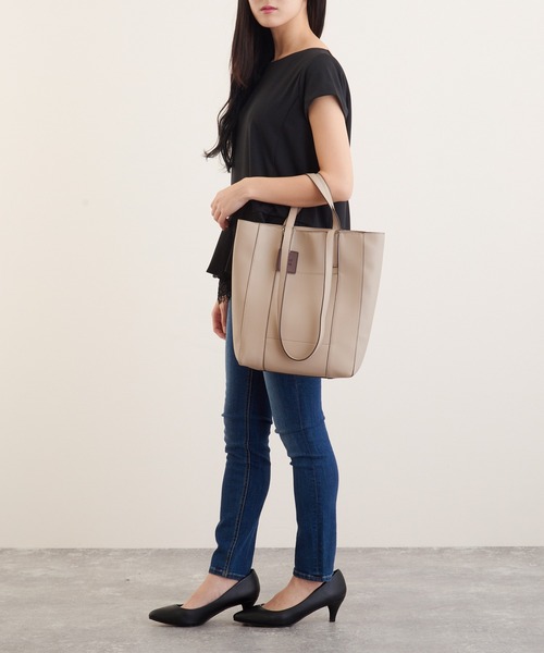 LUGG NAGG(ラグナグ)の「【addottona】 2WAY縦型大容量トートバッグ(トートバッグ・レディース・ブラック/シルバー/ベージュ・FREE)」の22枚目の写真
