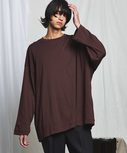 MAISON SPECIAL（メゾンスペシャル）の「《ユニセックスアイテム》LOTUSウルトラファインスムースプライムオーバーロングカットソー 【MAISON SPECIAL/メゾンスペシャル】（Tシャツ/カットソー・メンズ・ホワイト/アイボリー/ブラック/サックスブルー/バーガンディー・44/46/48）」の5枚目の写真