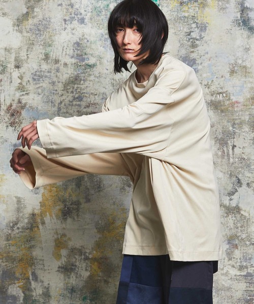 MAISON SPECIAL（メゾンスペシャル）の「《ユニセックスアイテム》LOTUSウルトラファインスムースプライムオーバーロングカットソー 【MAISON SPECIAL/メゾンスペシャル】（Tシャツ/カットソー・メンズ・ホワイト/アイボリー/ブラック/サックスブルー/バーガンディー・44/46/48）」の3枚目の写真