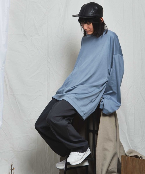 MAISON SPECIAL（メゾンスペシャル）の「《ユニセックスアイテム》LOTUSウルトラファインスムースプライムオーバーロングカットソー 【MAISON SPECIAL/メゾンスペシャル】（Tシャツ/カットソー・メンズ・ホワイト/アイボリー/ブラック/サックスブルー/バーガンディー・44/46/48）」の12枚目の写真