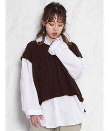 dazzlin | シャツセットベストトップス(ニット/セーター)