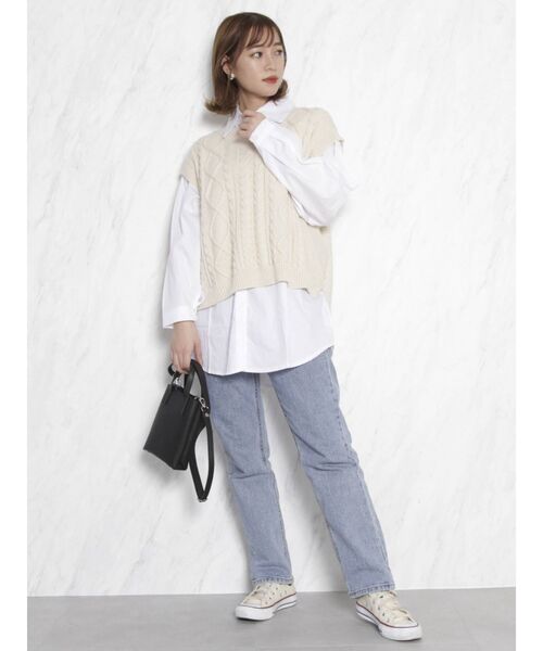 dazzlin（ダズリン）の「シャツセットベストトップス（ニット/セーター・レディース・アイボリー/グレー/ブラウン・FREE）」の20枚目の写真