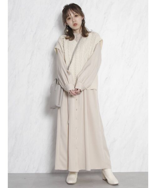 dazzlin（ダズリン）の「シャツセットベストトップス（ニット/セーター・レディース・アイボリー/グレー/ブラウン・FREE）」の13枚目の写真