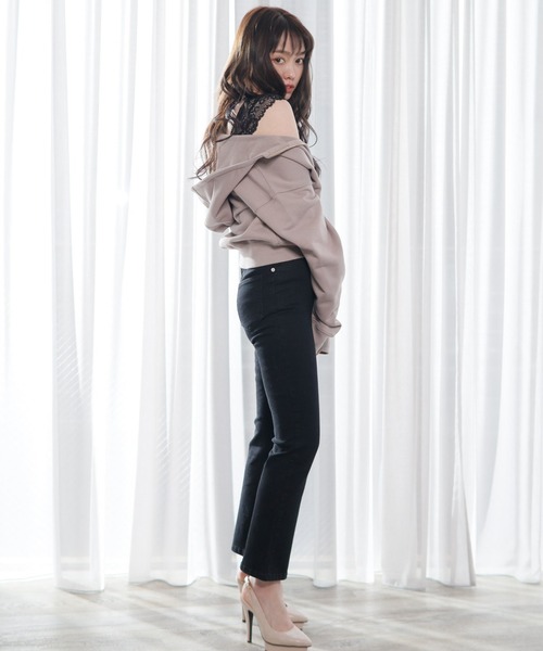 LIPSERVICE(リップサービス)の「ベルト付デニムフレアパンツ(デニムパンツ・レディース・ブラック/インディゴブルー/ライトベージュ・S/M)」の11枚目の写真