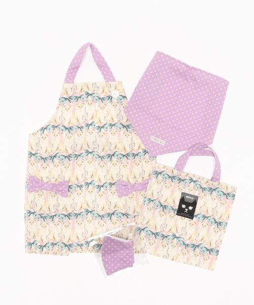 エプロン ninoねこシルエットエプロンセット マスク付き nino