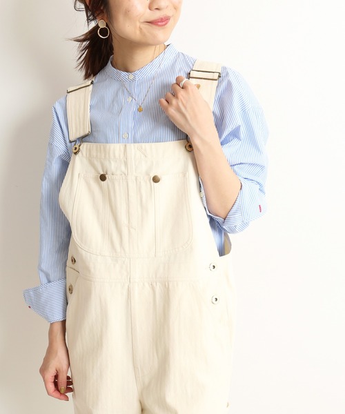 SLOBE IENA(スローブイエナ)の「キャンブリックスタンドカラーシャツ【手洗い可能】◆(シャツ/ブラウス・レディース・ホワイト/オレンジ/ブルー系その他・FREE)」の2枚目の写真