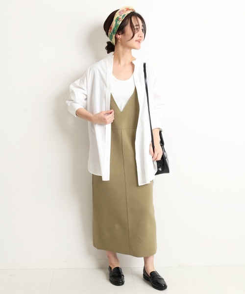 SLOBE IENA(スローブイエナ)の「キャンブリックスタンドカラーシャツ【手洗い可能】◆(シャツ/ブラウス・レディース・ホワイト/オレンジ/ブルー系その他・FREE)」の4枚目の写真