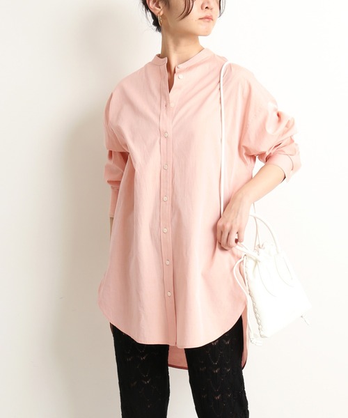 SLOBE IENA(スローブイエナ)の「キャンブリックスタンドカラーシャツ【手洗い可能】◆(シャツ/ブラウス・レディース・ホワイト/オレンジ/ブルー系その他・FREE)」の22枚目の写真