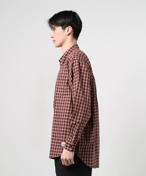 MANASTASH（マナスタッシュ）の「MANASTASH/マナスタッシュ　MANA CK BIG SHIRT（シャツ/ブラウス・メンズ・バーガンディー/ブラック・MEDIUM/LARGE）」の3枚目の写真