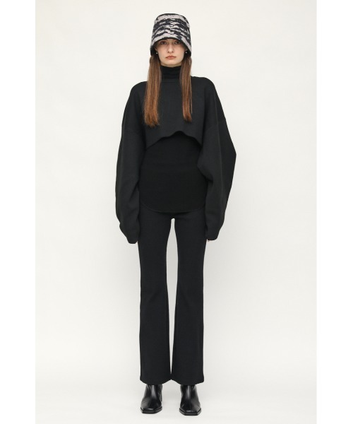 SLY(スライ)の「RELAX RIB FLARE PT リラックス リブ フレアパンツ(スラックス・レディース・パープル/ブラック/アイボリー・2/1)」の13枚目の写真