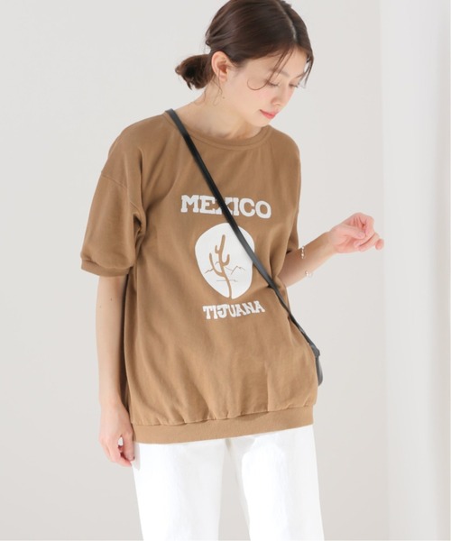 SLOBE IENA(スローブイエナ)の「【MIXTA/ミクスタ】 ショートスリーブスウェット【洗濯機使用可能】◆(Tシャツ/カットソー・レディース・キャメル/グレー/アイボリー・FREE)」の3枚目の写真