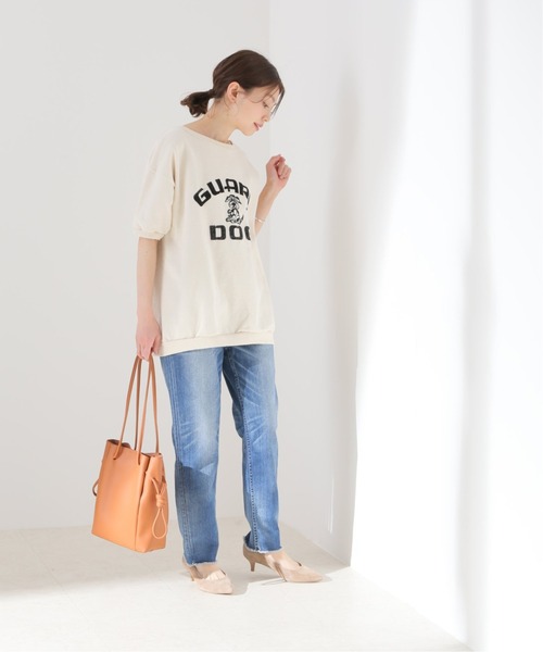 SLOBE IENA(スローブイエナ)の「【MIXTA/ミクスタ】 ショートスリーブスウェット【洗濯機使用可能】◆(Tシャツ/カットソー・レディース・キャメル/グレー/アイボリー・FREE)」の13枚目の写真