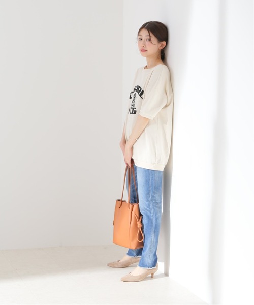 SLOBE IENA(スローブイエナ)の「【MIXTA/ミクスタ】 ショートスリーブスウェット【洗濯機使用可能】◆(Tシャツ/カットソー・レディース・キャメル/グレー/アイボリー・FREE)」の22枚目の写真