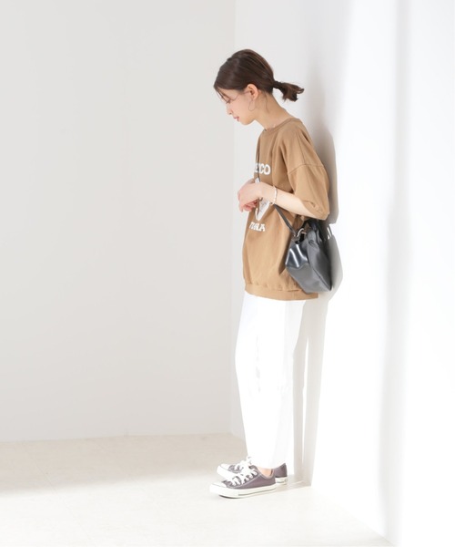 SLOBE IENA(スローブイエナ)の「【MIXTA/ミクスタ】 ショートスリーブスウェット【洗濯機使用可能】◆(Tシャツ/カットソー・レディース・キャメル/グレー/アイボリー・FREE)」の16枚目の写真