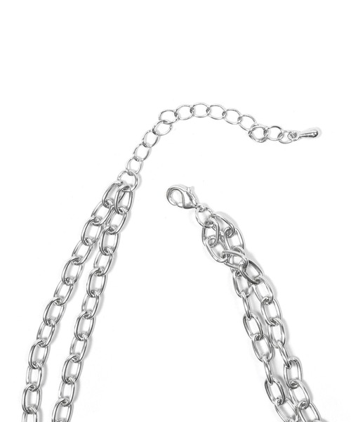 Figments（フィグメンツ）の「ダブルチェーンクロスネックレス（ネックレス・レディース・シルバー・FREE）」の6枚目の写真