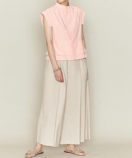 ASTRAET（アストラット）の「＜ASTRAET（アストラット）＞ペプラム スタンド ノースリーブブラウス†◆（シャツ/ブラウス・レディース・ホワイト/グレー/ピンク・FREE）」の7枚目の写真