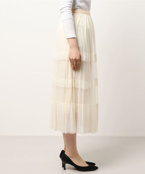 SPIGA（スピーガ）の「チュールティアードロングSK（スカート・レディース・ベージュ/ブラック・FREE）」の3枚目の写真