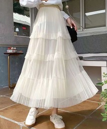 チュールティアードロングSK