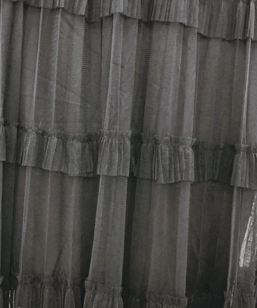 SPIGA（スピーガ）の「チュールティアードロングSK（スカート・レディース・ベージュ/ブラック・FREE）」の6枚目の写真