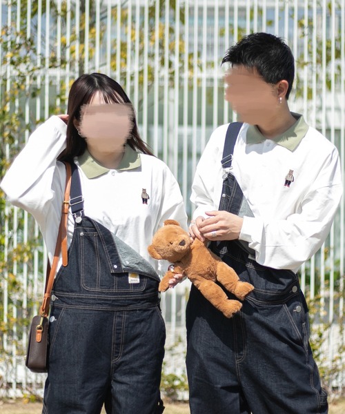 PairPair（ペアペア）の「ワンポイント刺繍カラーシャツ(ユニセックス)（Tシャツ/カットソー・メンズ・グレイッシュブルー/アイボリー/オフホワイト・MEDIUM/LARGE）」の3枚目の写真