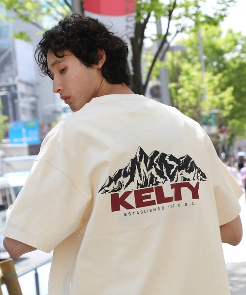 KELTY（ケルティ）の「◆【WEB限定】KELTY/ケルティー別注ビックシルエットヴィンテージライクバックプリントTEE（Tシャツ/カットソー・メンズ・オフホワイト/グリーン/ホワイト系3/パープル/チャコールグレー・01/02/03/04）」の2枚目の写真