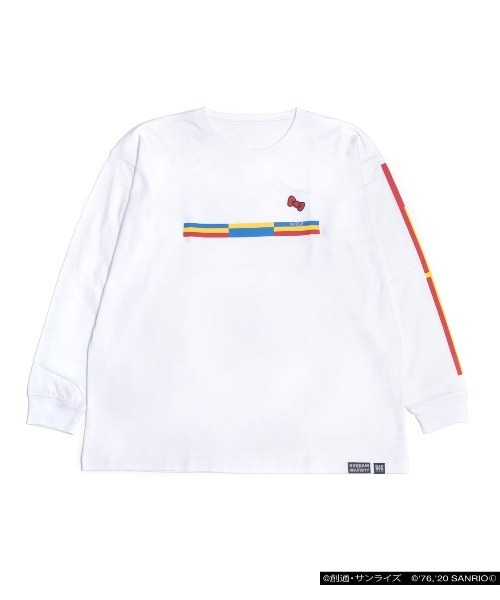 Tシャツ カットソー トップス ガンダム ハローキティ 超ミニマルガンダムグラフィックキティリボンロンt Tシャツ カットソー R4g アールフォージー のファッション