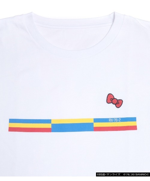 Tシャツ カットソー トップス ガンダム ハローキティ 超ミニマルガンダムグラフィックキティリボンロンt Tシャツ カットソー R4g アールフォージー のファッション