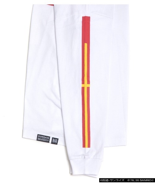 Tシャツ カットソー トップス ガンダム ハローキティ 超ミニマルガンダムグラフィックキティリボンロンt Tシャツ カットソー R4g アールフォージー のファッション