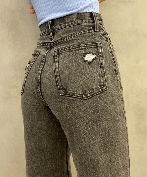 SHAGGIE（シャギー）の「ダメージロングデニムパンツ（デニムパンツ・レディース・ブラック/ブルー・SMALL/MEDIUM/LARGE）」の15枚目の写真