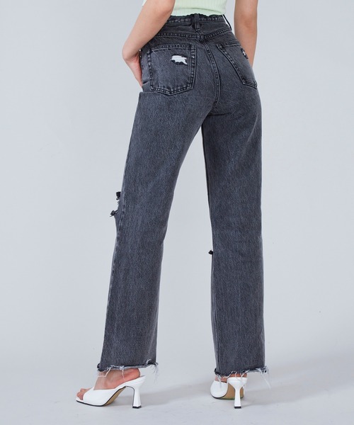 SHAGGIE（シャギー）の「ダメージロングデニムパンツ（デニムパンツ・レディース・ブラック/ブルー・SMALL/MEDIUM/LARGE）」の21枚目の写真