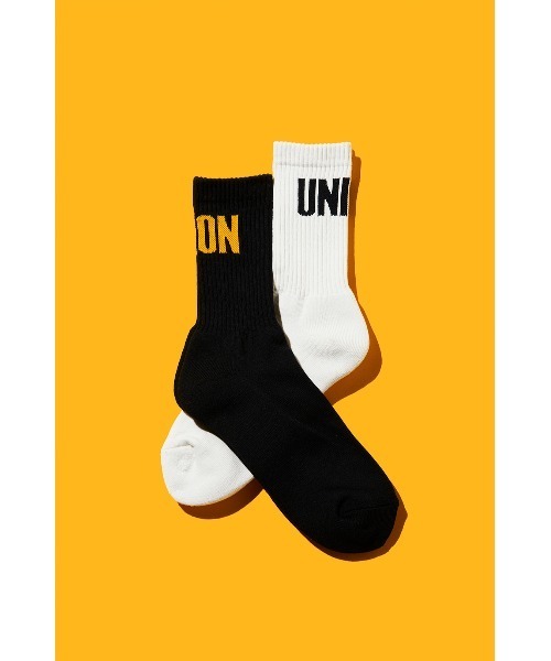 UNION（ユニオン）の「Premium Crew Socks / Big Logo UNION ユニオン ソックス 靴下（ソックス/靴下・メンズ・ホワイト/ブラック/ホワイト×イエロー/ライトグレー/ライトカーキ/カーキ系1/ブラック×ホワイト・FREE）」の8枚目の写真