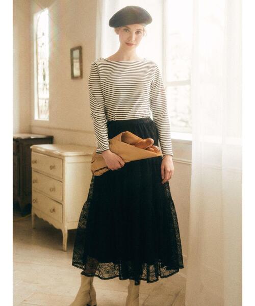 Maison de FLEUR(メゾンドフルール)の「フレンチボーダープルオーバー(Tシャツ/カットソー・レディース・ブラック/レッド/ピンク・FREE)」の8枚目の写真