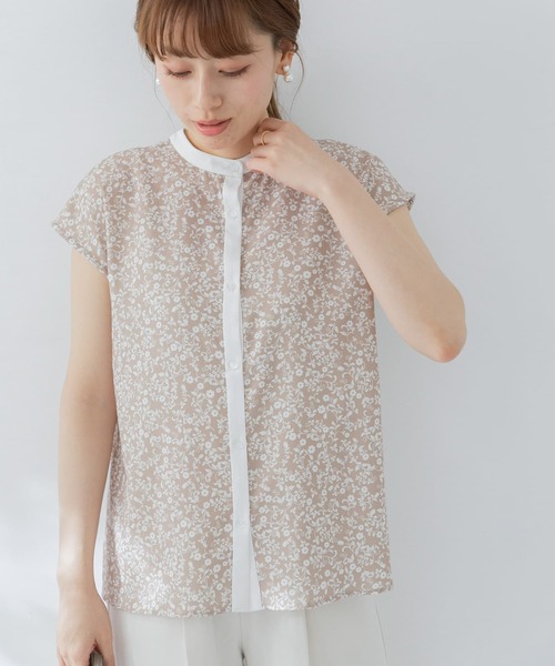 URBAN RESEARCH Sonny Label（アーバンリサーチサニーレーベル）の「2WAYフラワープリントブラウスSETUP対応（シャツ/ブラウス・レディース・ミント/ブラック/ベージュ・FREE）」の3枚目の写真