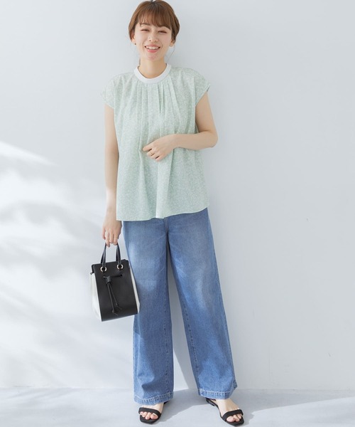 URBAN RESEARCH Sonny Label（アーバンリサーチサニーレーベル）の「2WAYフラワープリントブラウスSETUP対応（シャツ/ブラウス・レディース・ミント/ブラック/ベージュ・FREE）」の6枚目の写真