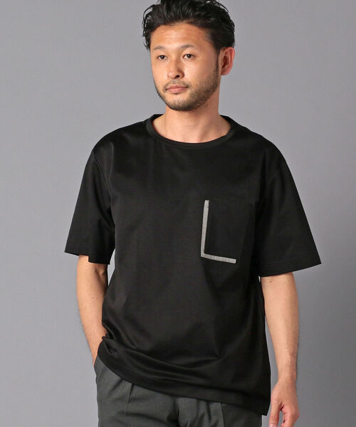 Stutostein Nolley's（シュテットシュタインノーリーズ）の「配色ポケット付き Tシャツ（Tシャツ/カットソー・メンズ・ブラック/ホワイト・SMALL/MEDIUM/LARGE）」の2枚目の写真