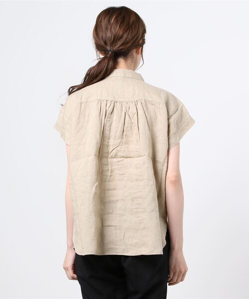 D.M.G.(ドミンゴ)の「D.M.G / ディーエムジー S/Sレギュラーカラーシャツ(シャツ/ブラウス・レディース・チャコール/ベージュ/ライトグリーン・2)」の5枚目の写真