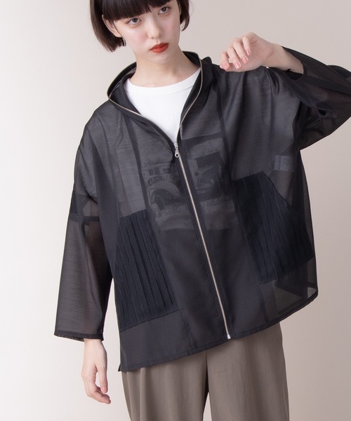 La SRIC(ラスリック)の「La SRIC / メッシュレースパーカ(シャツ/ブラウス・レディース・ベージュ/ブラック・38)」の5枚目の写真